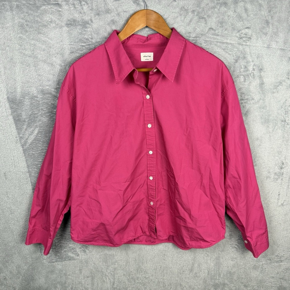 Aritzia Wilfred Free Women's Shirt‎ Button Up Large Cotton Pink Preppy Career